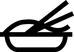Noodles Plate With Chopsticks Icon Svg Vector, Free Vectors File